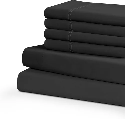 Vista 25 de Swift Home Juego de sábanas de microfibra Twin de 4 piezas (incluye 1 funda de almohada adicional), ultrasuave cepillado - extremadamente duradero