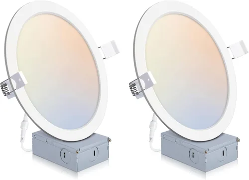 Vista 10 de POWERASIA Paquete de 2 Luces Empotradas Inteligentes de 6 Pulgadas, Iluminación LED Empotrada Ultra-Delgada 12W 1200LM Downlight Inteligente