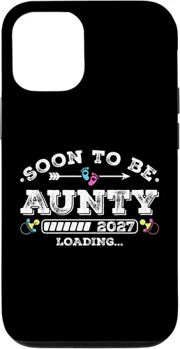 Vista 28 de Soon to Be Aunty 2027 Loading for Pregnancy Announcement Case for iPhone 17