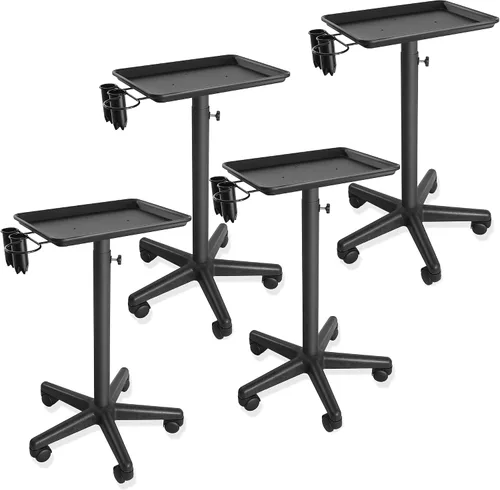 Vista 10 de Saloniture Premium Bandeja de aluminio para instrumentos, con carrito, Negro