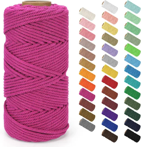 Vista 150 de Cuerda de macramé de 0.079 in x 220 yardas (656 pies), cuerda de algodón natural para colgar en la pared, ganchos de plantas, manualidades Verde