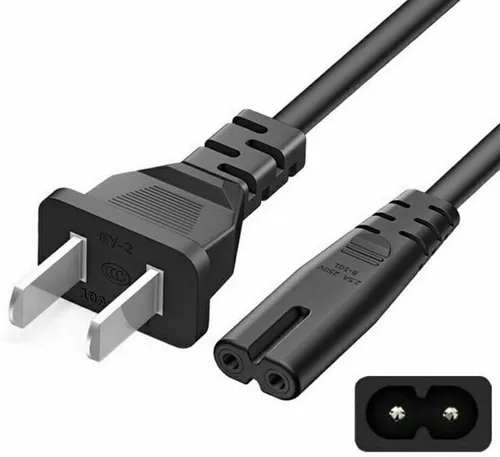Vista 2 de Xzrucst 2 clavijas 2 puertos 8 tipo extremo 3.9 ft4 pies EE.UU. cable de alimentación CA enchufe enchufe enchufe cable para edición delgada Sony