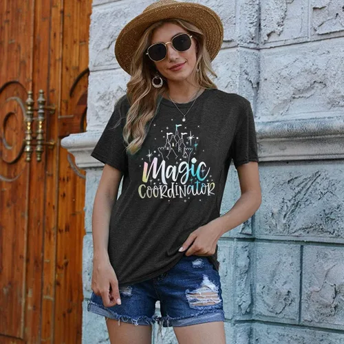 Vista 5 de Magic Coordinator - Camiseta casual de Magic Kingdom, camiseta familiar para vacaciones, castillo, tops gráficos