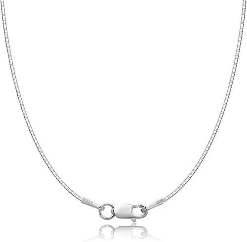 Vista 10 de ASHINE 925 Sterling Silver Box Chain Necklace for Women, 1mm 0.8mm Replacement Link Chain for Pendants, Dainty & Sturdy Necklace Available in 16-36