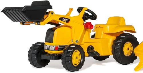 Vista 3 de Tractor de construcción a pedales Rolly Toys CAT, con carga frontal, con remolque desmontable, para edades de 2.5 años