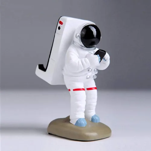 Vista 7 de Bonito soporte de escritorio divertido para teléfono celular, Papá Noel o astronauta astronauta, universal para iPhone y otros teléfonos
