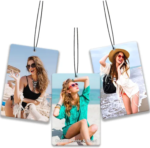 Vista 9 de Ambientador personalizado para automóvil, ambientadores personalizados con aroma de doble cara, ambientadores de olores personalizados con imagen