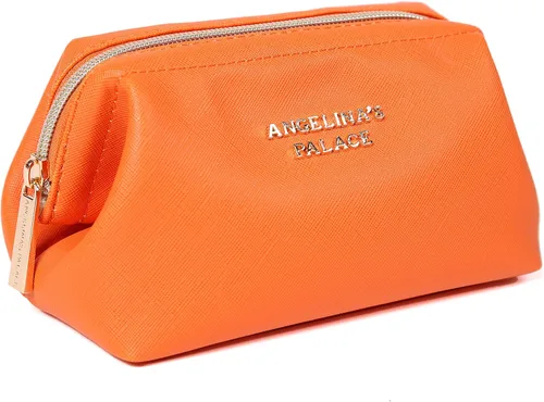 Vista 11 de Angelina's Palace Bolsa de maquillaje de viaje impermeable de cuero vegano, organizador de artículos de tocador oriental estilo retro, bolsa de Negro