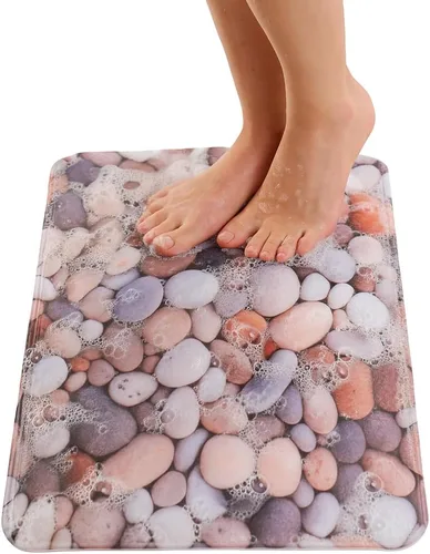 Vista 10 de ENKOSI Tapete de ducha antideslizante – Alfombra de baño para suelos de bañera y ducha – Alfombra antideslizante con fuerte agarre de ventosa