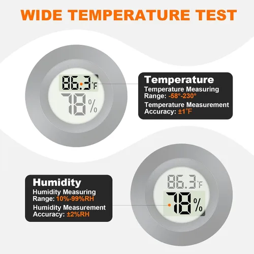 Vista 2 de 2 unidades de termómetro higrómetro mini digital con pantalla LCD, medidor de humedad para interiores y exteriores, temperatura