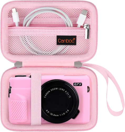 Vista 14 de Canboc Funda rígida para cámara digital Canon PowerShot G7X Mark III Mark II, PowerShot SX740 SX730, bolsa de malla para batería, cable USB, negro