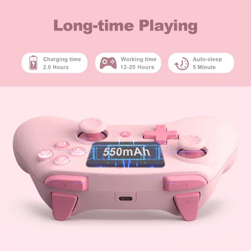 Vista 6 de PXN Wireless Switch Controller for Nintendo SwitchSwitch LiteOLED, Support iOS(16 Version Only) Switch Pro Controller with Turbo, Wake-up, Amiibo