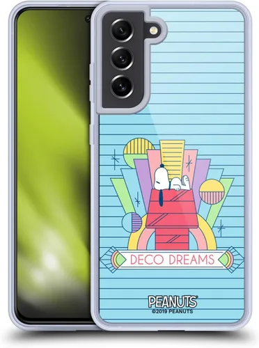 Vista 40 de Head Case Designs Snoopy Deco Dreams - Funda de gel con licencia oficial de Peanuts Blue Pattern [protección de grado militar] compatible con Google