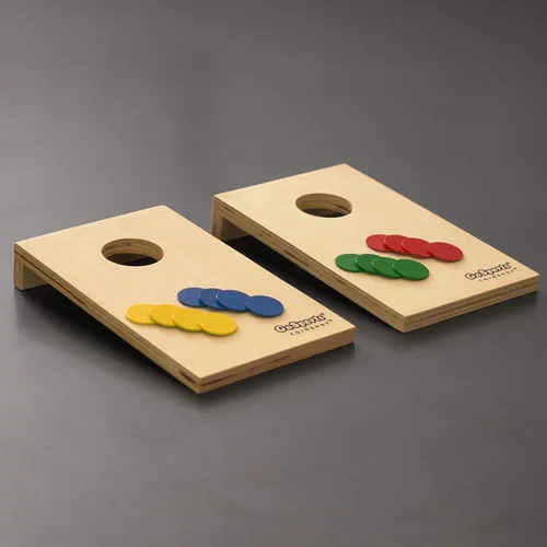 Vista 5 de GoSports mini set de juego de cornhole para mesa Coinshot
