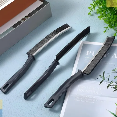 Vista 7 de Cepillo limpiador de lechada con mango duro, cerdas rígidas en ángulo para duchas, bañeras, cocinas, multisuperficie, herramienta de limpieza