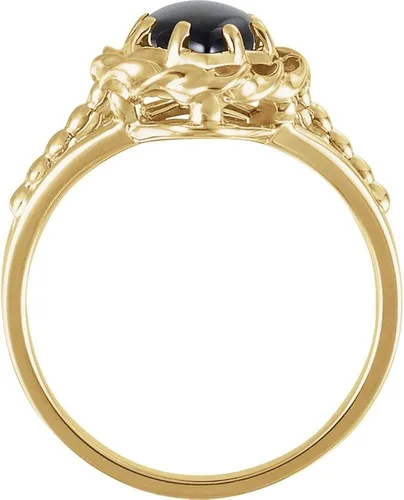 Vista 2 de Anillo de cuerda de ónix de oro amarillo de 14 quilates (ancho 0.669in)