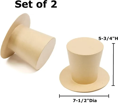 Vista 2 de Factory Direct Craft Juego de 2 sombreros de papel maché para decoración navideña y manualidades de bricolaje