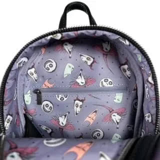 Vista 4 de Loungefly Disney Nightmare Before Christmas Lock Shock & Barrel Mini mochila, Negro -, Bolso de moda
