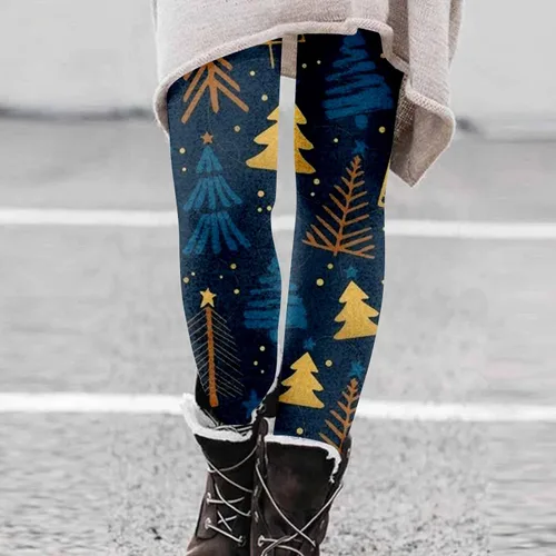 Vista 2 de Leggings for Women ChristmasButt Lift Stripes Print Jeggings Shiny Sweatpants Women Gift for Teens Girls