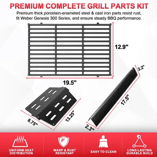 Vista 3 de Kit de Piezas de Parrilla para Weber Genesis 300 310 330 Piezas de Parrilla para Weber Genesis E330 E310 S310 S330 EP330 EP310 S320 E320 Piezas