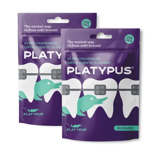 Vista 9 de Platypus Hilo dental ortodóntico para brackets, 30 unidades (paquete de 1), palillos ortodónticos para adultos y niños, se adapta debajo del alambre