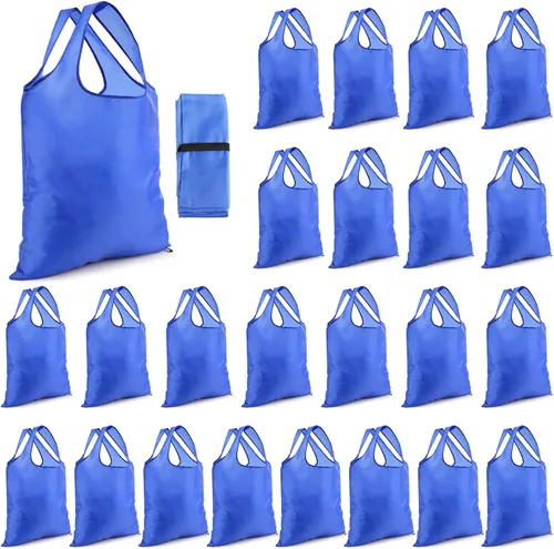 Vista 8 de Silkfly 24 bolsas de comestibles reutilizables plegables duraderas para reciclaje a granel con asas, bolsa de almacenamiento lavable