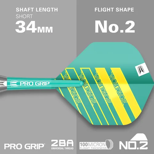 Vista 4 de Target Darts Rob Cross - Juego de dardos de punta de acero de latón 22G, juego de dardos de voltaje, edición Rob Cross Player, kit completo