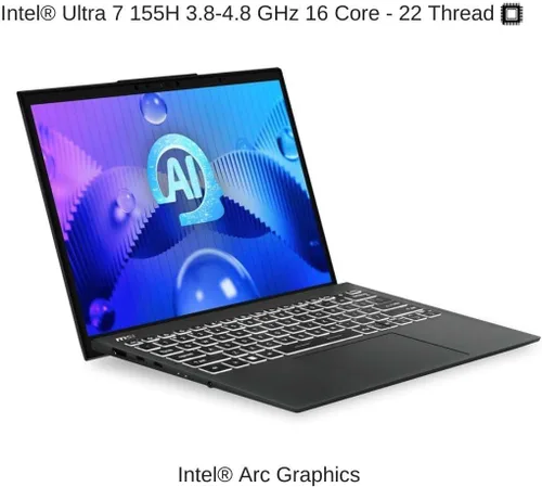 Vista 3 de HIDevolution [2024] MSI Prestige 13 AI Evo A1MG [gris estelar] QHD+ OLED de 13.3 pulgadas, 1.4 GHz Ultra 7-155H, gráficos Intel Arc, 16 GB LPDDR5
