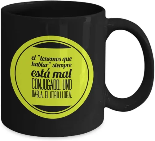 Vista 2 de Taza de Café Hablar Vaso, taza café divertidas, tazas personalizadas, taza de café inspiradoras, taza con mensajes positivos.