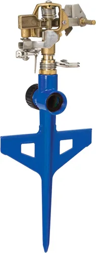 Vista 13 de Dramm 15086 Rociador de impulso de base circular con una base de metal resistente, color azul