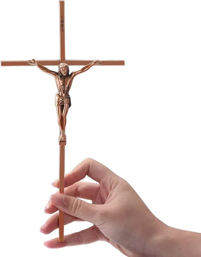 Vista 9 de WenRity Cruz del Perdon Católica Cruz de pared de metal delgado Cruz del Perdon Católica Cruz de 10 pulgadas - Decoración artística de dar bendición