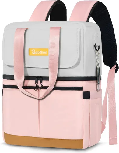 Vista 8 de Scothen Mochila Enfriadora con Doble Cubierta y 12 Paquetes de Hielo - Mantiene 36 Latas Frías por Hasta 24 Horas - Mochila Enfriadora Aislada