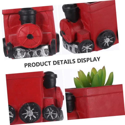 Vista 8 de Yardwe Maceta de escritorio de estilo minimalista, maceta de cactus para oficina, cocina, patio Rojo
