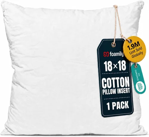 Vista 28 de Foamily Insertos de almohada 100% algodón de 12 x 12 pulgadas, rellenos de almohada para almohadas decorativas para sofá y cama, relleno de almohada