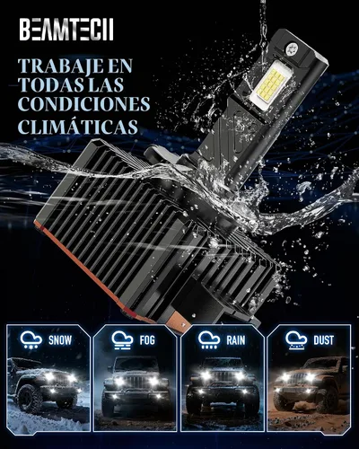 Vista 6 de BEAMTECH Bombilla D1S/D1R, 28000 lúmenes, 80 W, tamaño 1:1, 6500 K, niebla