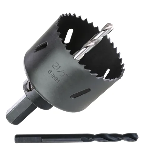 Vista 22 de Sierra perforadora de 4" HSS bimetálica para madera, paneles de yeso, plástico, aluminio, acero suave, hierro, metal, acero inoxidable, sierra