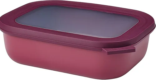 Vista 33 de Mepal Cirqula - Recipiente circular rectangular para almacenar y servir alimentos de 67.6 fl oz / 68 onzas con tapas transparentes, perfecto