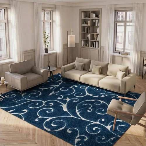 Vista 61 de SAFAVIEH Florida Shag Collection - Alfombra decorativa, 2 x 3 pies, color crema y beige, diseño de volutas, no desprende pelusa y fácil de limpiar