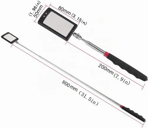 Vista 4 de Espejo de inspección telescópico con luces LED, herramienta flexible agarrador de garras magnético de 4 garras. conjunto de herramientas combinadas.