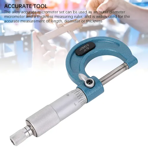 Vista 6 de Outside Micrometer 0-1 in, 0.0001 in Graduation with Box Tungsten Carbide Anvil, Ratchet Handle, Accuracy 0.0001 In, Diameter Thickness Measurement