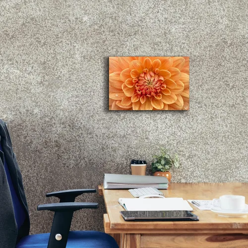 Vista 4 de Epic Graffiti 'Orange Dahlia' de Cora Niele, lienzo decorativo para pared, 18 x 12 pulgadas