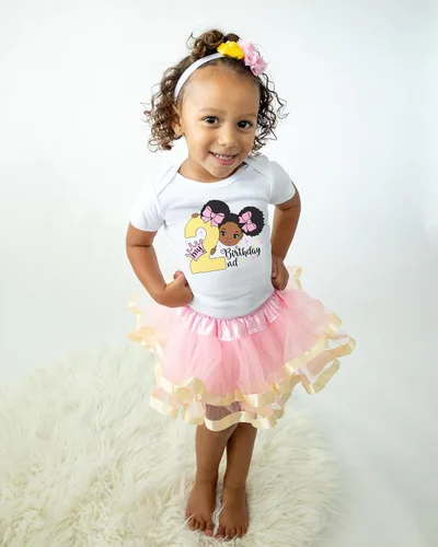 Vista 3 de Luke and Lulu First Birthday Outfit Girl - 2nd Birthday Outfit Girl - 3rd Birthday Outfit Girl - Afro Puffs