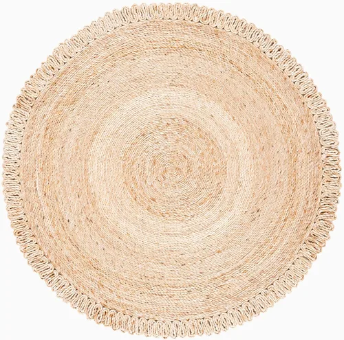 Vista 2 de SAFAVIEH Colección redonda de fibra natural NF168A de 3 pies, redonda, natural, hecha a mano, bohemio, con encanto de yute