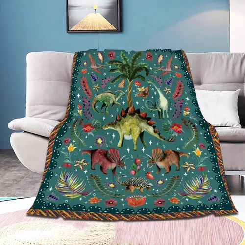 Vista 25 de Manta de bebé de esqueletos de dinosaurios de neón retro de los años 80, regalos para niños y niñas, decoración de dinosaurios, felpa suave