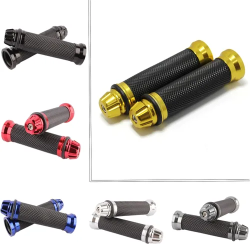 Vista 9 de Motorcycle 7/8" CNC Hand Grips Aluminum Rubber Gel Handlebar for Sport Bike(Red)