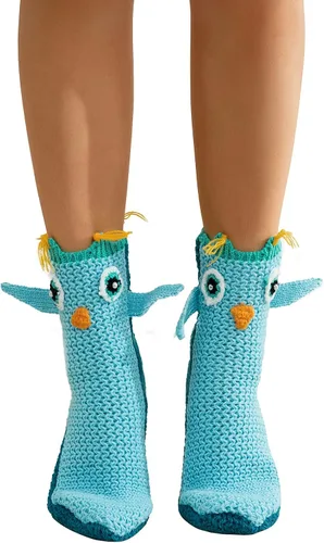 Vista 3 de Calcetines divertidos de animales para niños y adultos, calcetines de punto de tiburón de dibujos animados, calcetines de piso de animales