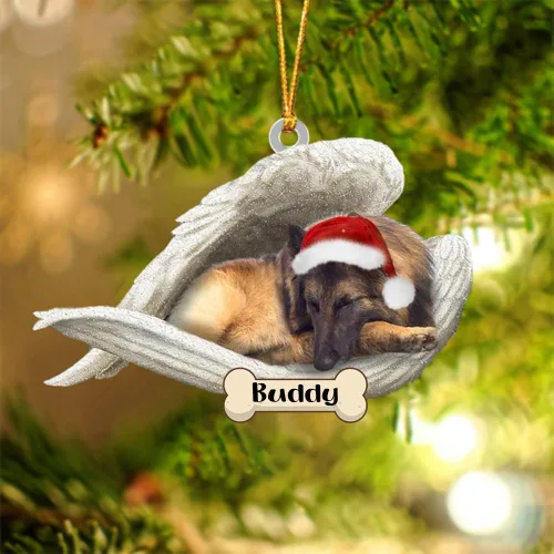 Vista 56 de Afghan Hounds - Adorno de Navidad con alas de ángel durmiente, recuerdo personalizado para perros 2024, adorno de forma acrílica, regalos