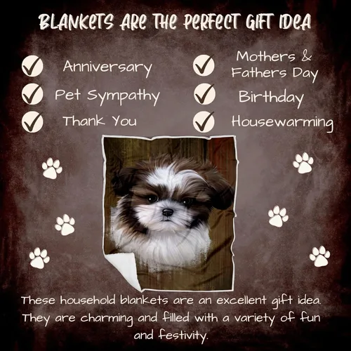 Vista 7 de Rustic Shih Tzu Dog Blanket - Lightweight Super Soft Cozy and Durable Bed Blanket - Animal Theme Fuzzy Blanket for Sofa Bed Couch Luxury Soft