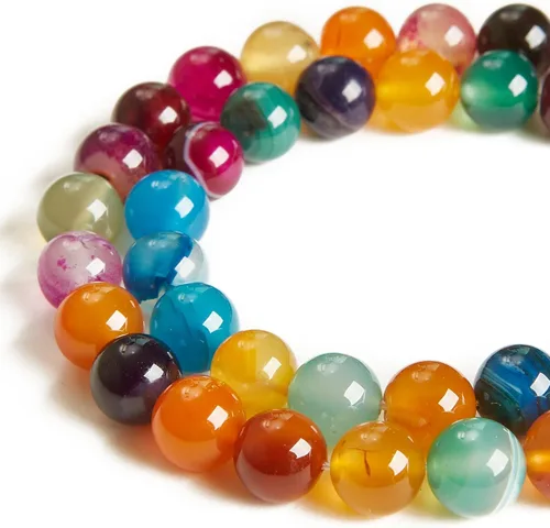 Vista 33 de 60 piezas de cuentas de turquesa africana natural de 6 mm, cuentas de piedras preciosas naturales, cuentas sueltas redondas para hacer joyas