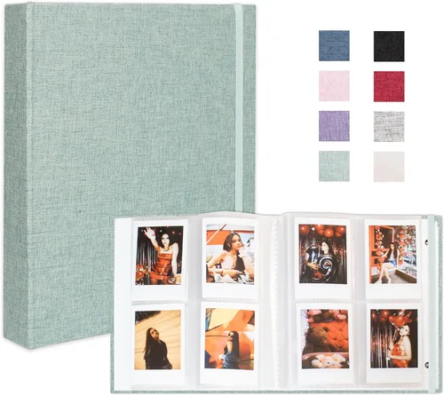 Vista 57 de Álbum de fotos mini Cherrich para Fujifilm Instax Mini Polaroid Snap, libro de imágenes de lino 2x3, cada álbum pequeño contiene 208 fotos